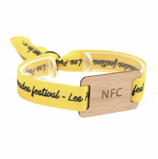 RFID Fabric Wristband With Wood